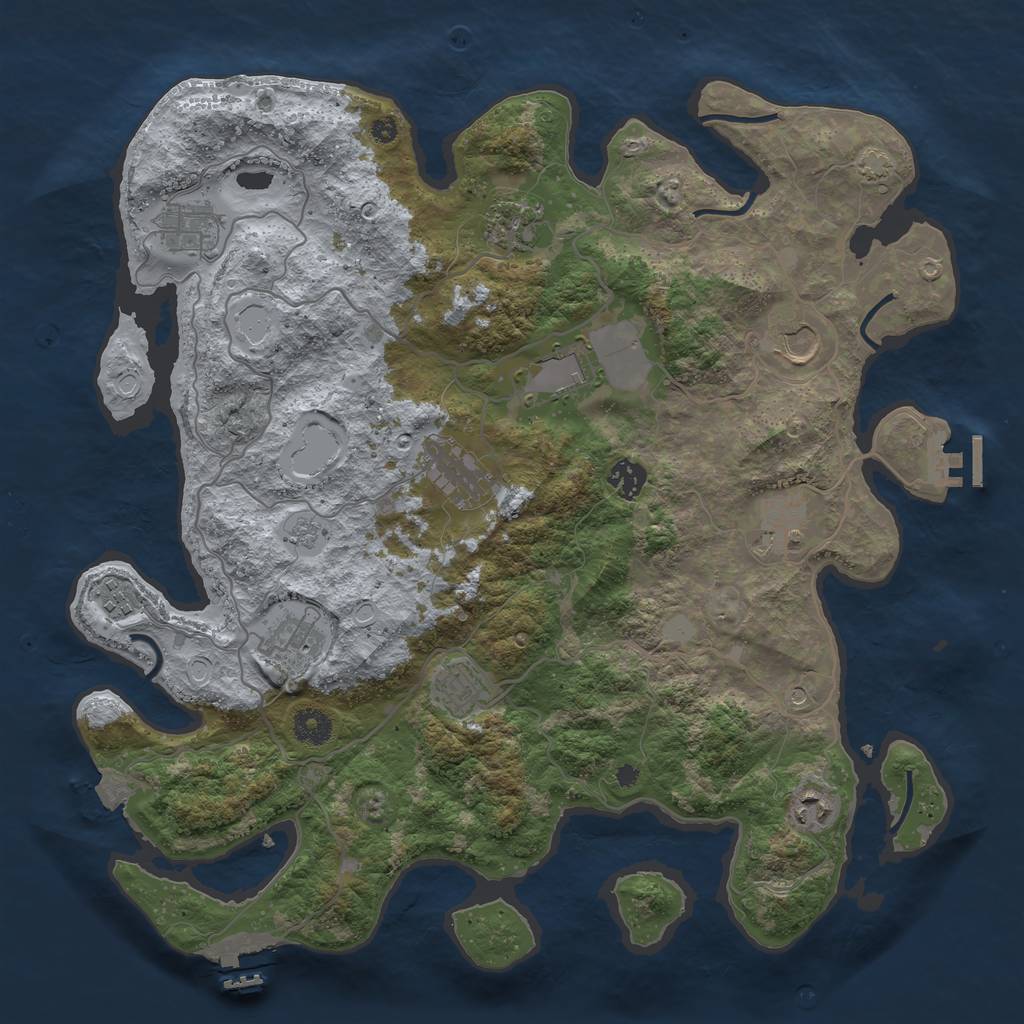 Rust Map: Procedural Map, Size: 4000, Seed: 1852112100, 19 Monuments