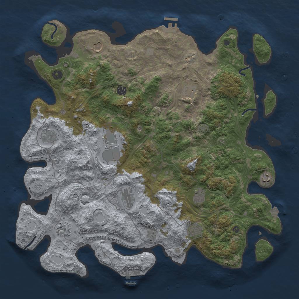 Rust Map: Procedural Map, Size: 4500, Seed: 73546719, 19 Monuments