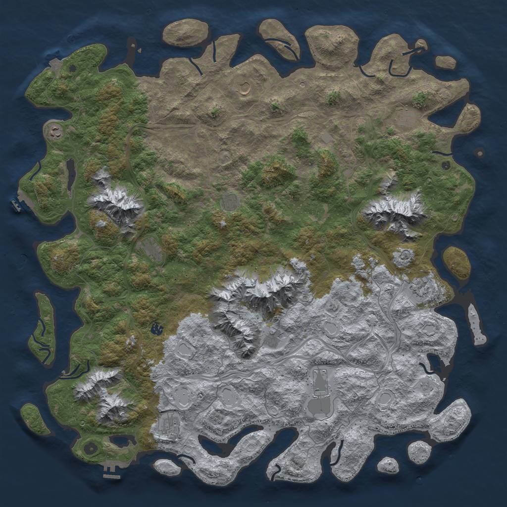 Rust Map: Procedural Map, Size: 6000, Seed: 1956830818, 19 Monuments