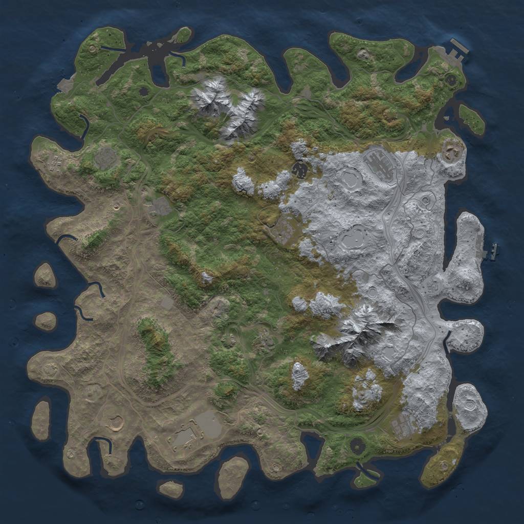 Rust Map: Procedural Map, Size: 5000, Seed: 20240610, 19 Monuments