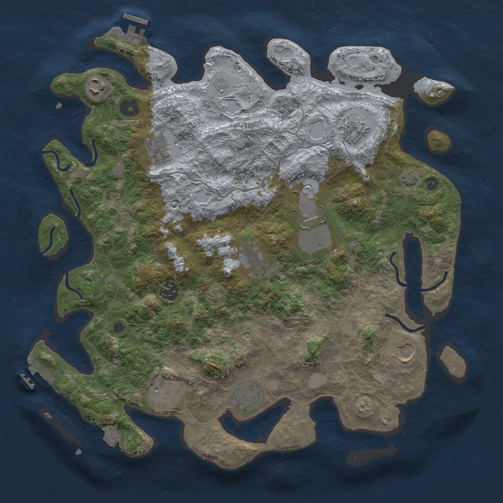 Rust Map: Procedural Map, Size: 4000, Seed: 1617090261, 18 Monuments