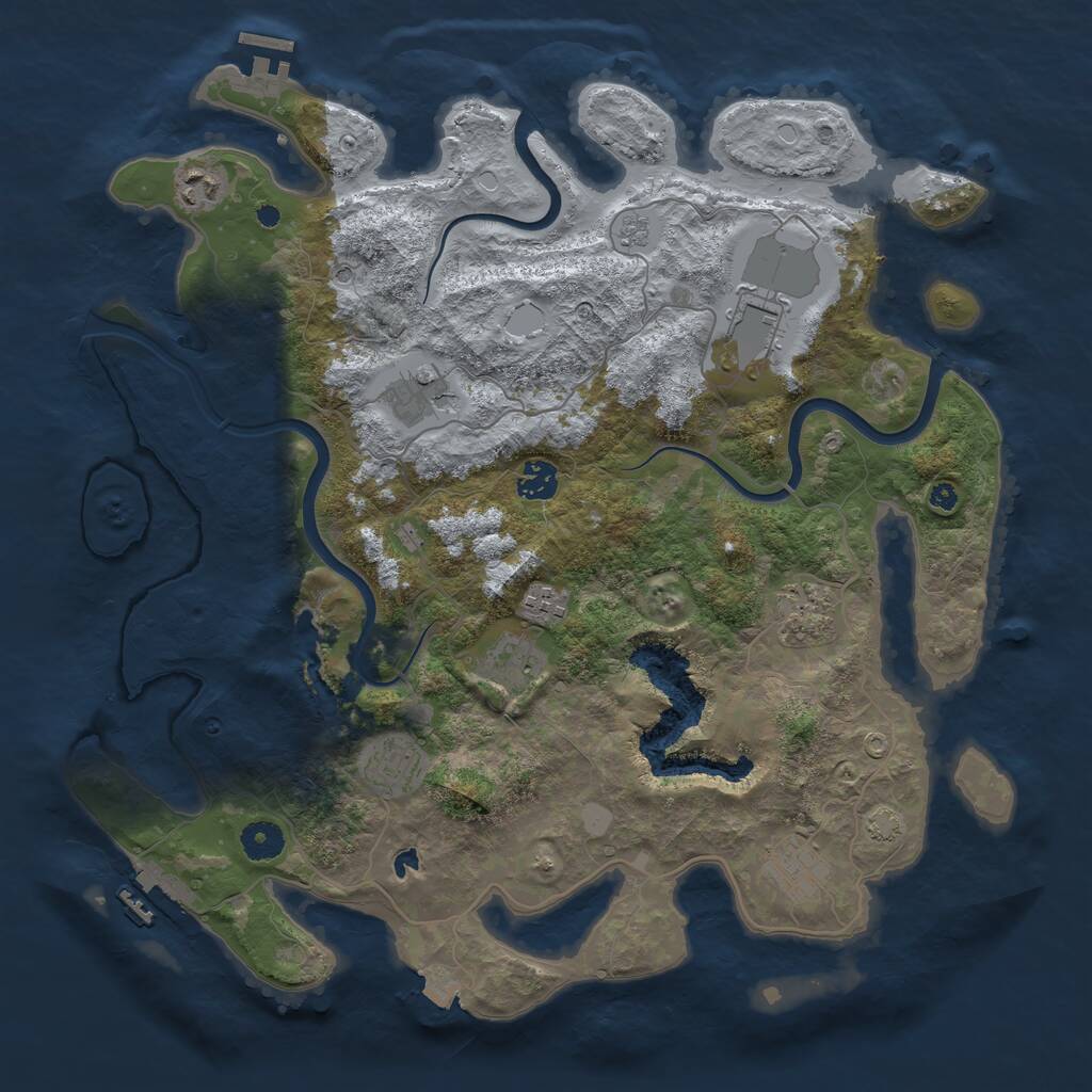 Rust Map: Procedural Map, Size: 4000, Seed: 1617090261, 15 Monuments