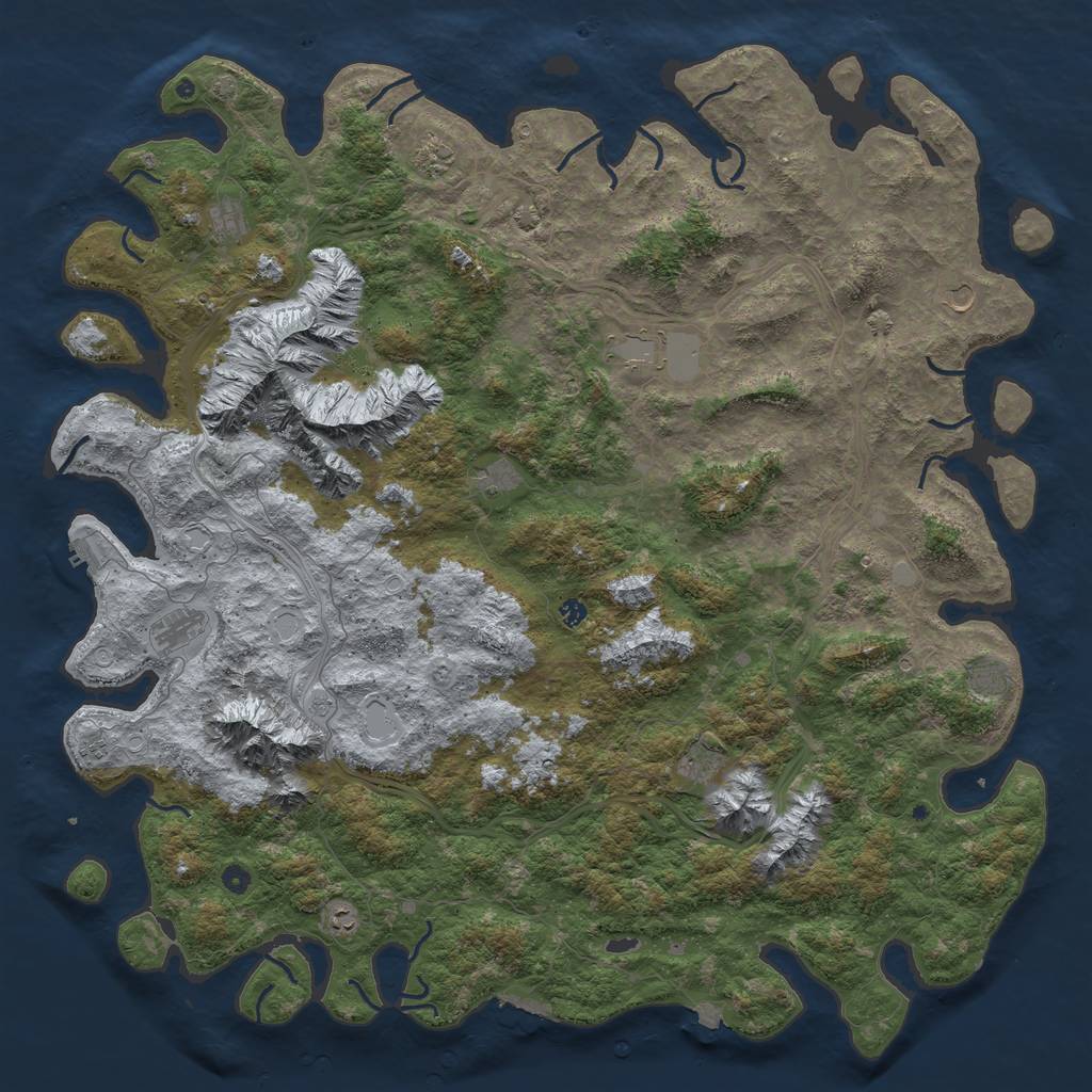 Rust Map: Procedural Map, Size: 6000, Seed: 836043500, 19 Monuments