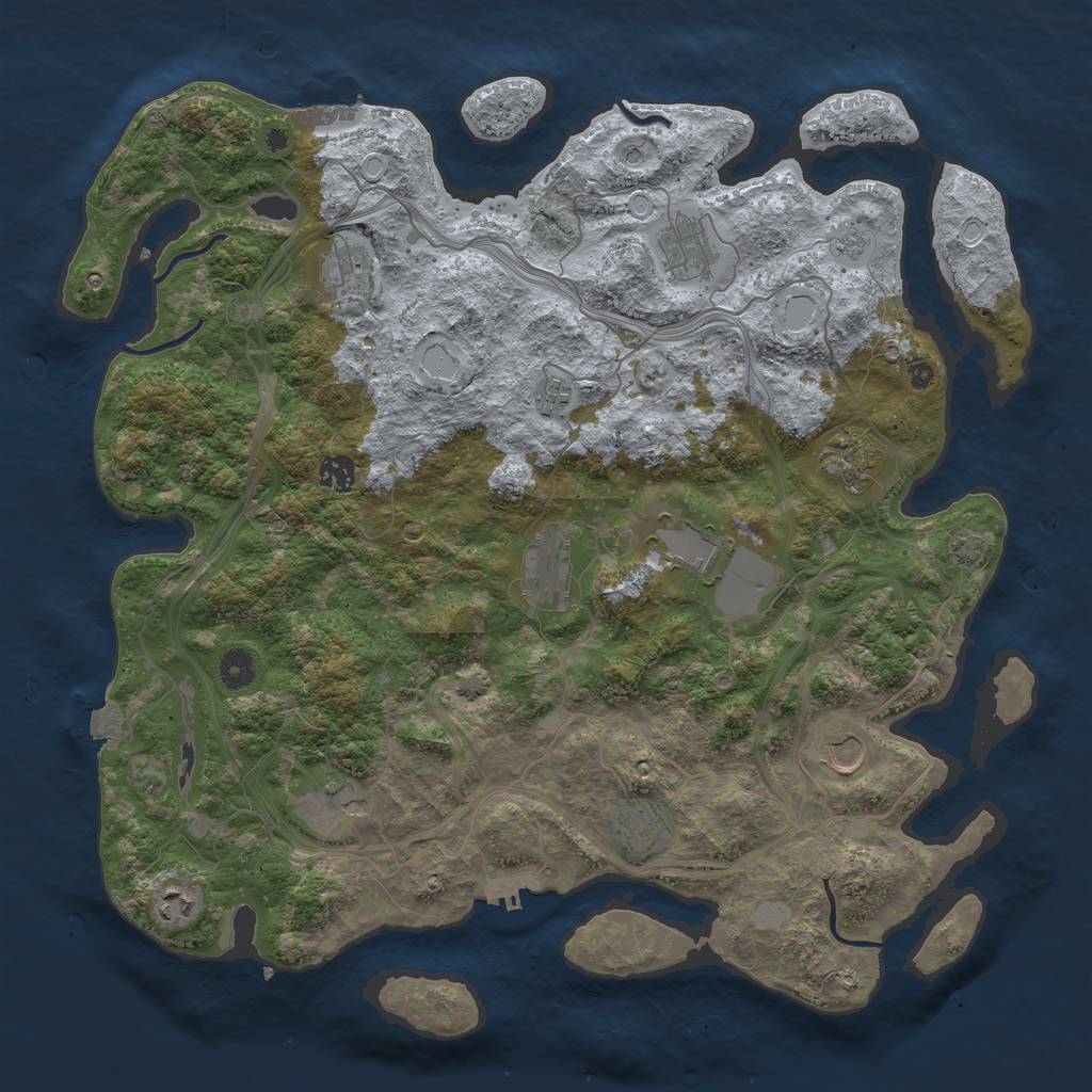 Rust Map: Procedural Map, Size: 4300, Seed: 19920616, 19 Monuments