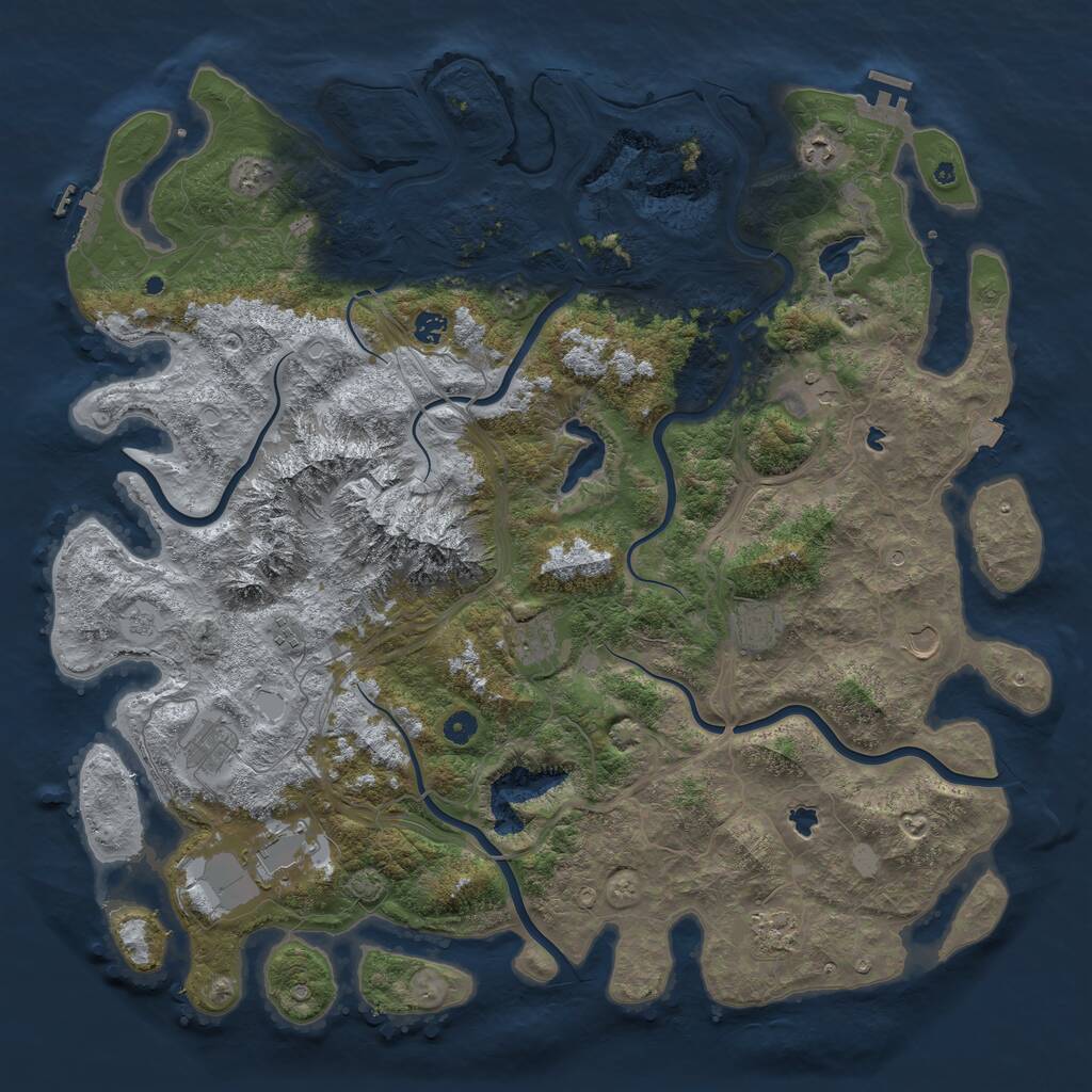 Rust Map: Procedural Map, Size: 5000, Seed: 1288884, 16 Monuments