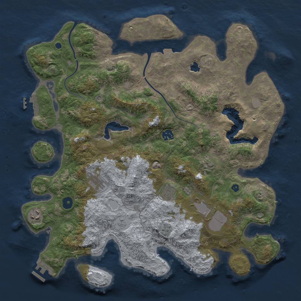 Rust Map: Procedural Map, Size: 4000, Seed: 357201535, 13 Monuments