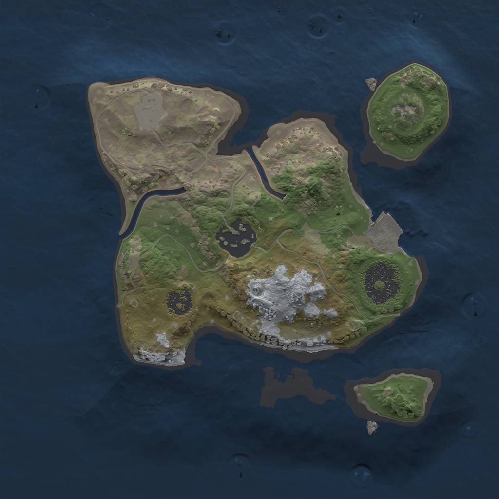 Rust Map: Procedural Map, Size: 2000, Seed: 3657228, 4 Monuments