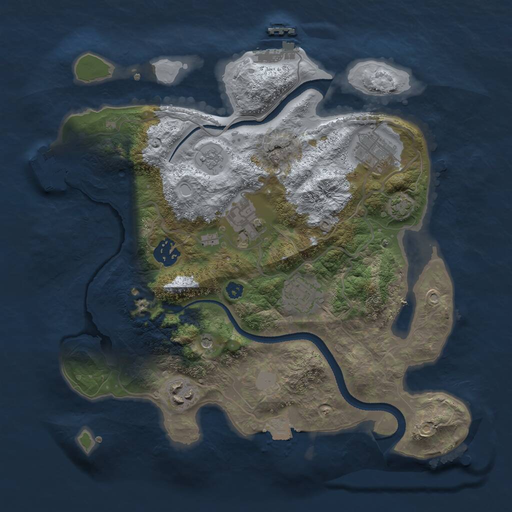 Rust Map: Procedural Map, Size: 3000, Seed: 1151494771, 11 Monuments