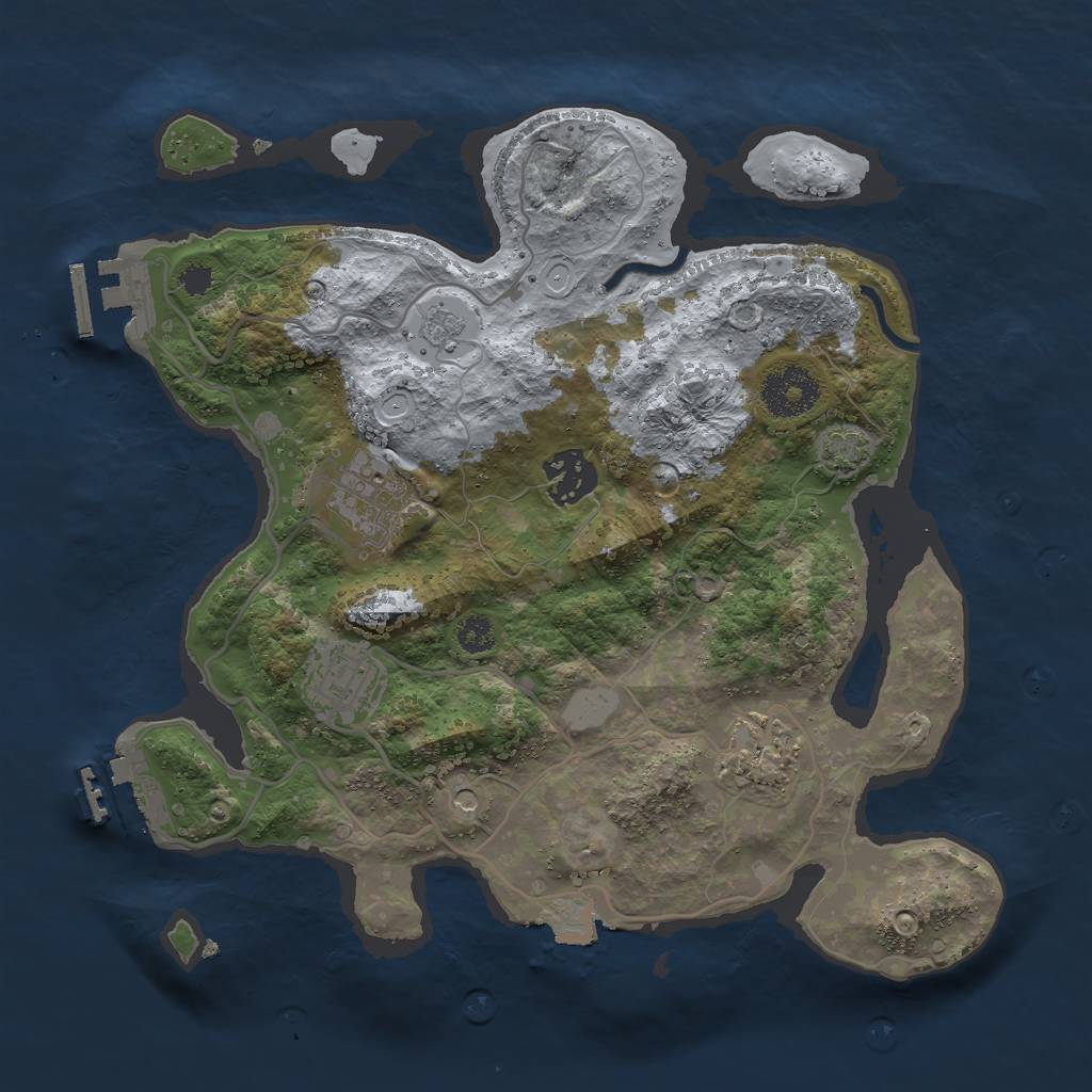 Rust Map: Procedural Map, Size: 3000, Seed: 1151494771, 12 Monuments