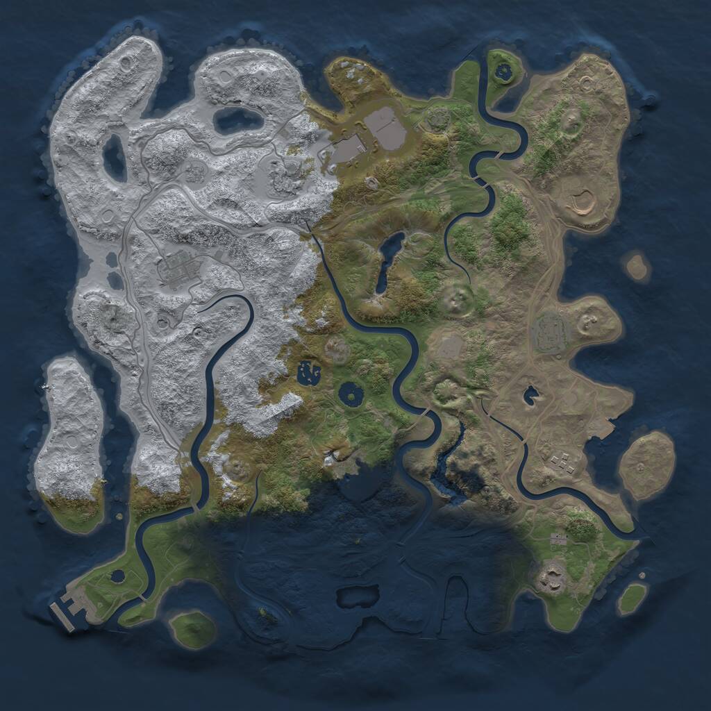 Rust Map: Procedural Map, Size: 4250, Seed: 84817, 14 Monuments