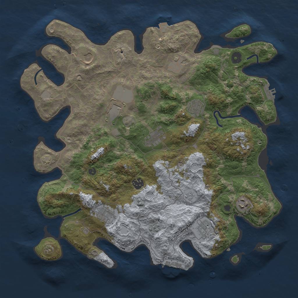 Rust Map: Procedural Map, Size: 4000, Seed: 136526, 18 Monuments