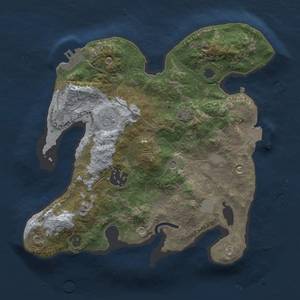 Thumbnail Rust Map: Procedural Map, Size: 2500, Seed: 1763779611, 8 Monuments