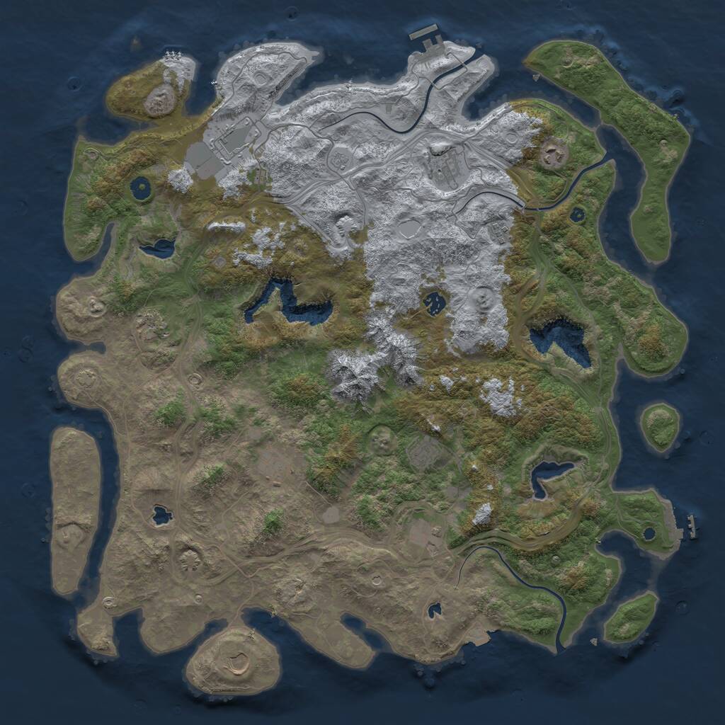 Rust Map: Procedural Map, Size: 5000, Seed: 1834317776, 16 Monuments