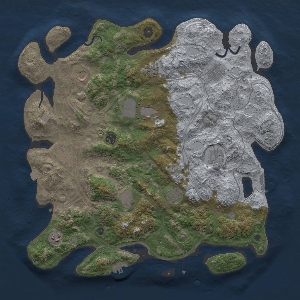 Rust Map: Procedural Map, Size: 4250, Seed: 90624, 19 Monuments