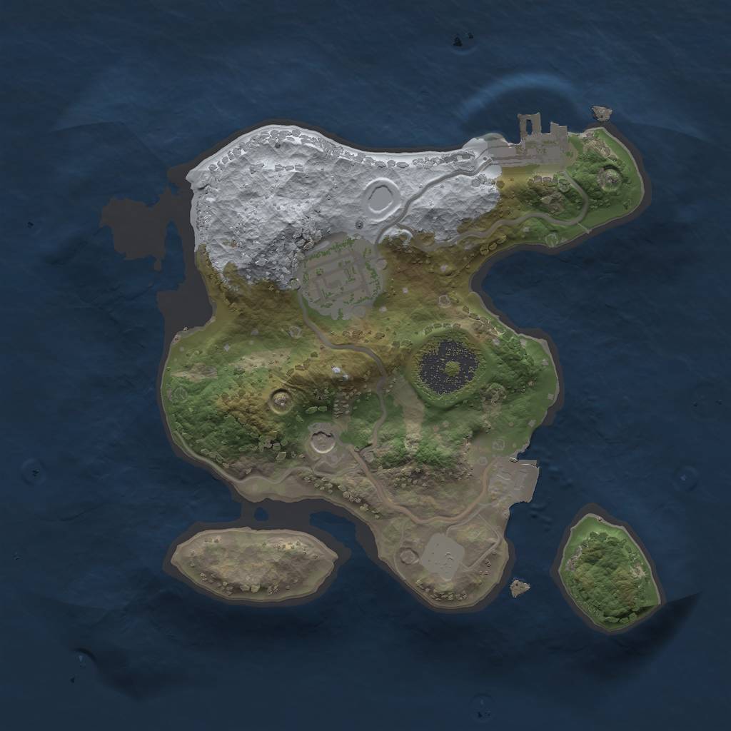 Rust Map: Procedural Map, Size: 2000, Seed: 950893709, 6 Monuments