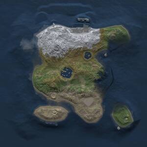 Thumbnail Rust Map: Procedural Map, Size: 2000, Seed: 950893709, 3 Monuments