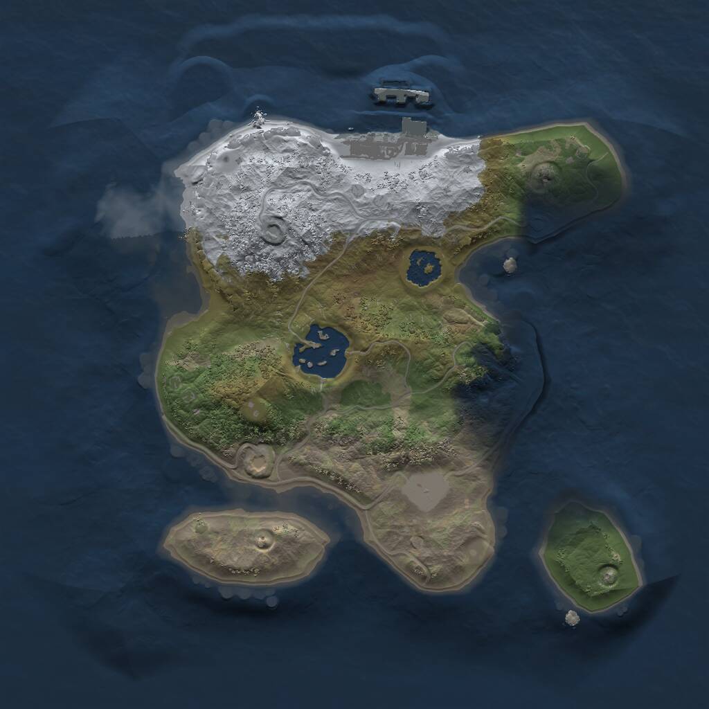 Rust Map: Procedural Map, Size: 2000, Seed: 950893709, 3 Monuments