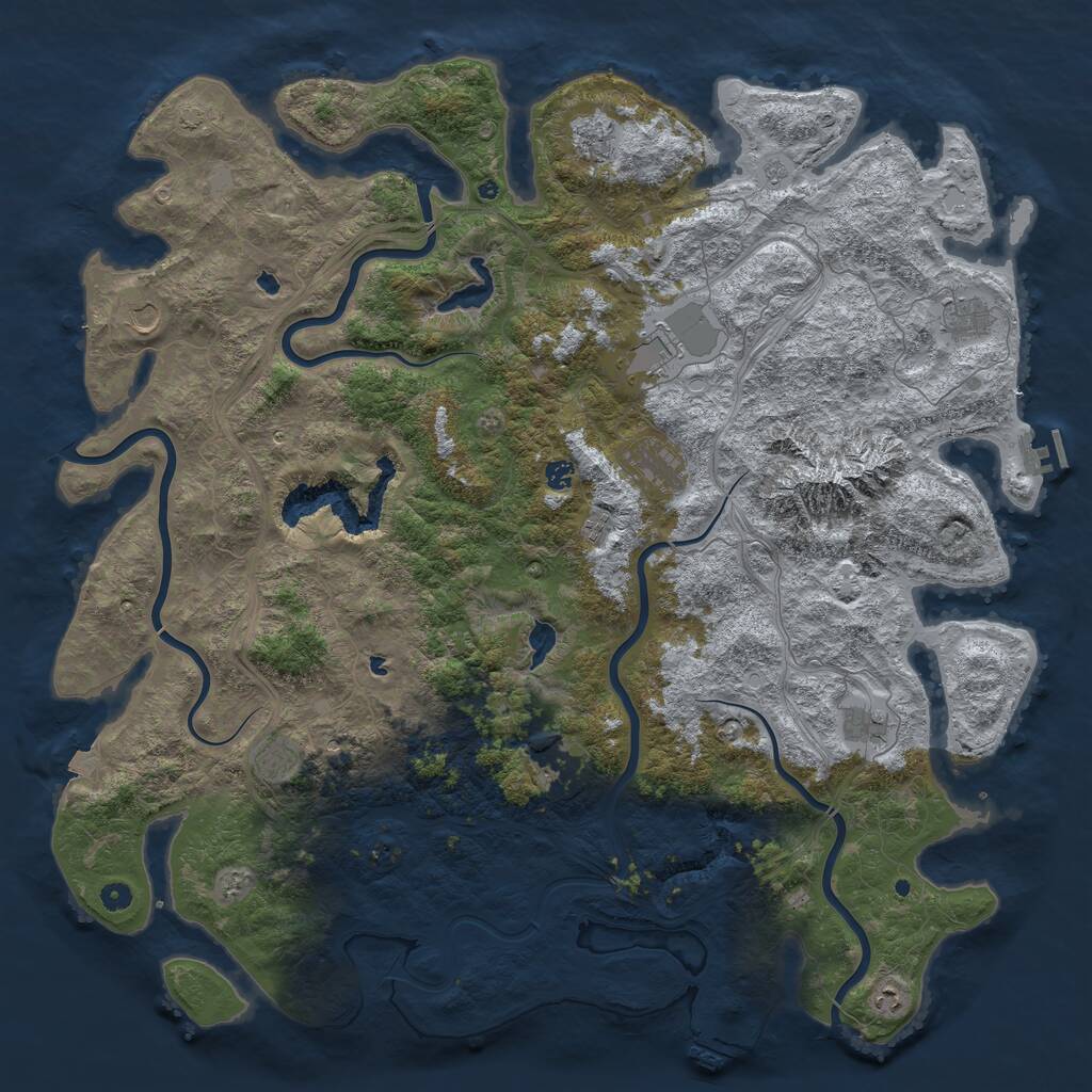 Rust Map: Procedural Map, Size: 5500, Seed: 17277074, 17 Monuments