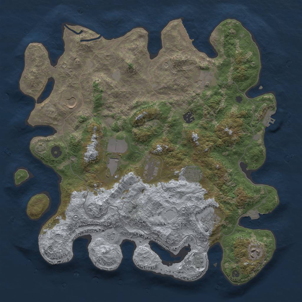 Rust Map: Procedural Map, Size: 4000, Seed: 662804464, 17 Monuments