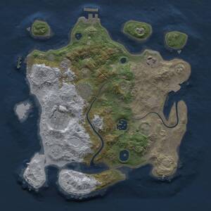 Thumbnail Rust Map: Procedural Map, Size: 3000, Seed: 992586847, 11 Monuments