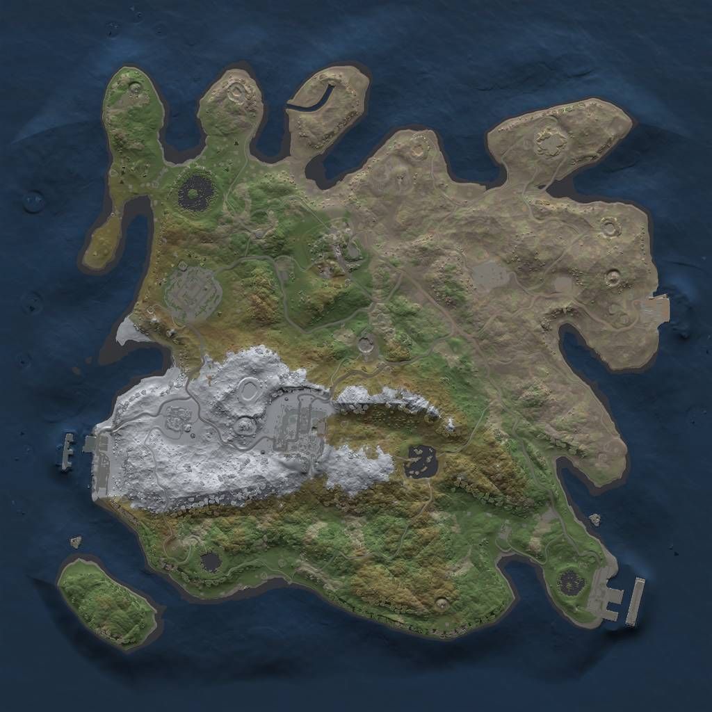 Rust Map: Procedural Map, Size: 3000, Seed: 1348986548, 12 Monuments