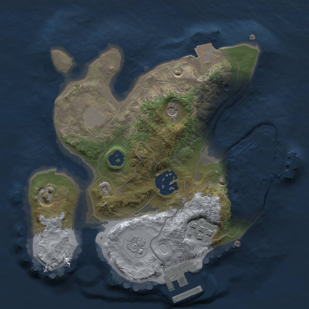 Rust Map: Procedural Map, Size: 2000, Seed: 412343, 7 Monuments
