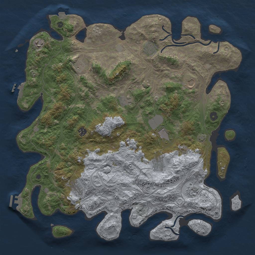 Rust Map: Procedural Map, Size: 4500, Seed: 412, 19 Monuments