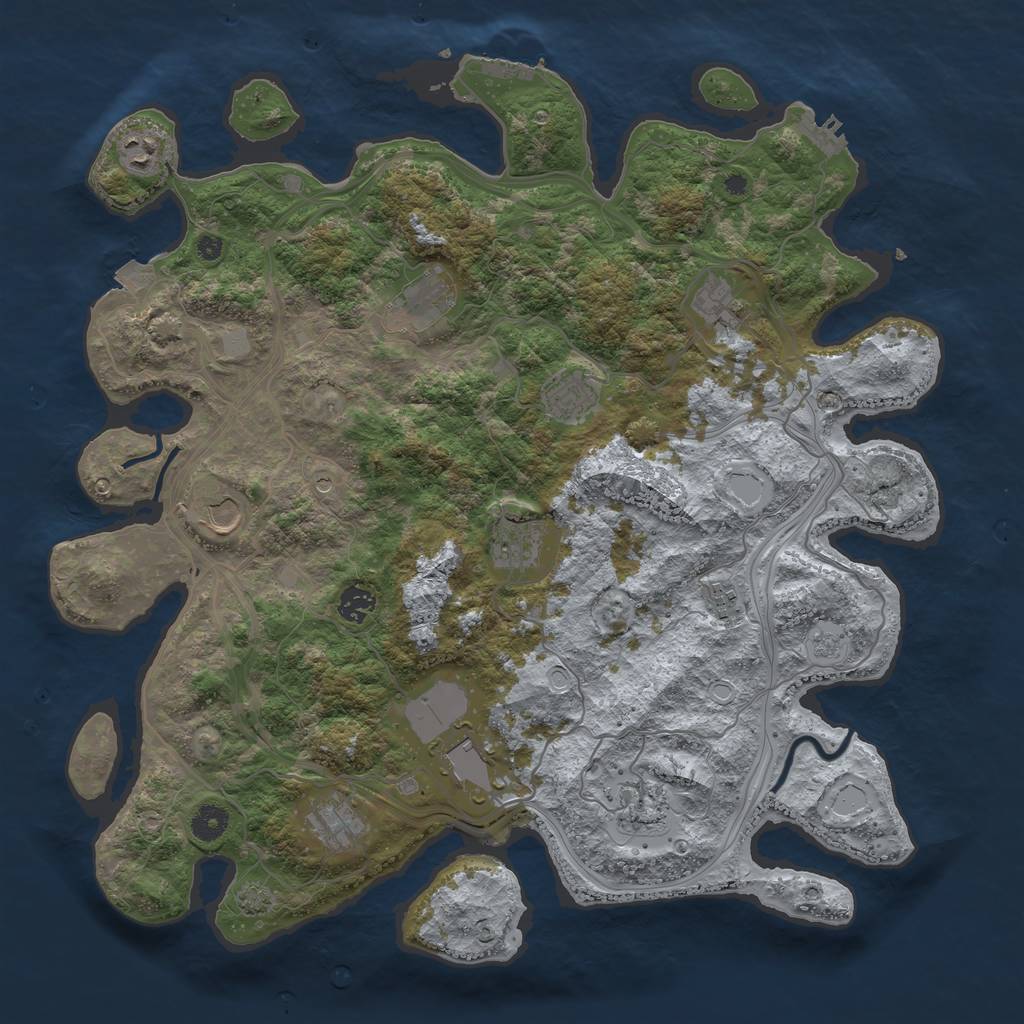 Rust Map: Procedural Map, Size: 4250, Seed: 433704740, 19 Monuments