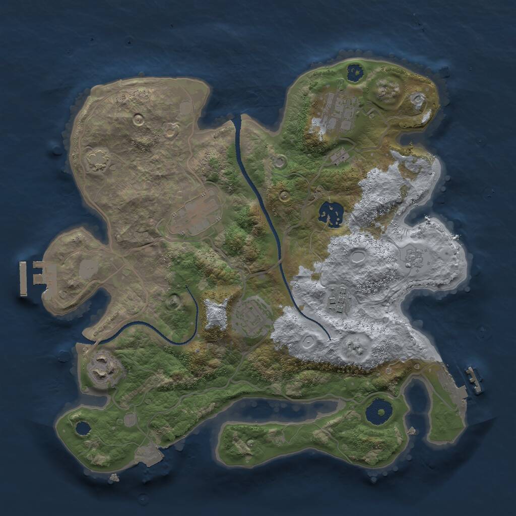 Rust Map: Procedural Map, Size: 2999, Seed: 1042953067, 11 Monuments