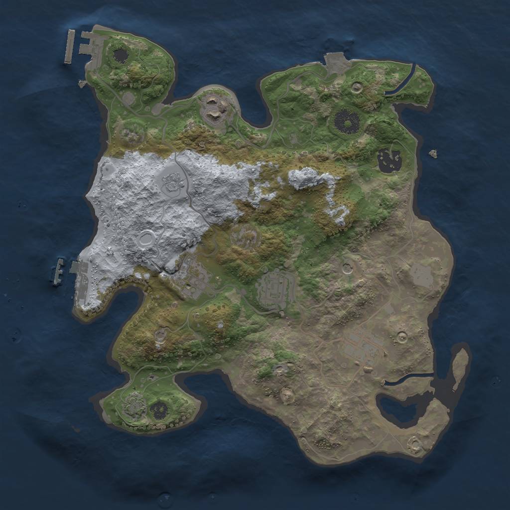 Rust Map: Procedural Map, Size: 3000, Seed: 867432214, 13 Monuments