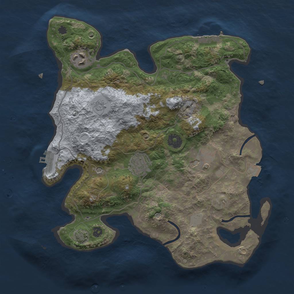 Rust Map: Procedural Map, Size: 3000, Seed: 867432214, 11 Monuments