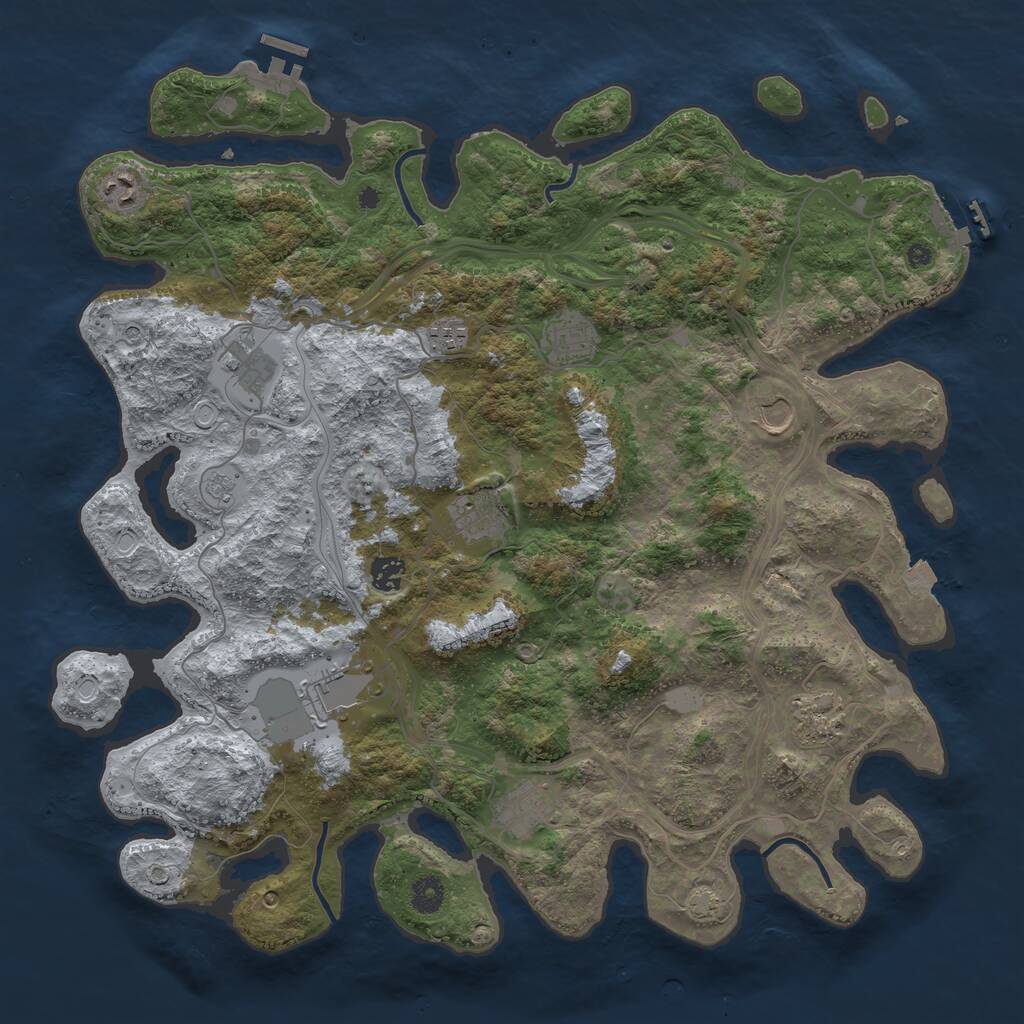 Rust Map: Procedural Map, Size: 4250, Seed: 416356597, 16 Monuments