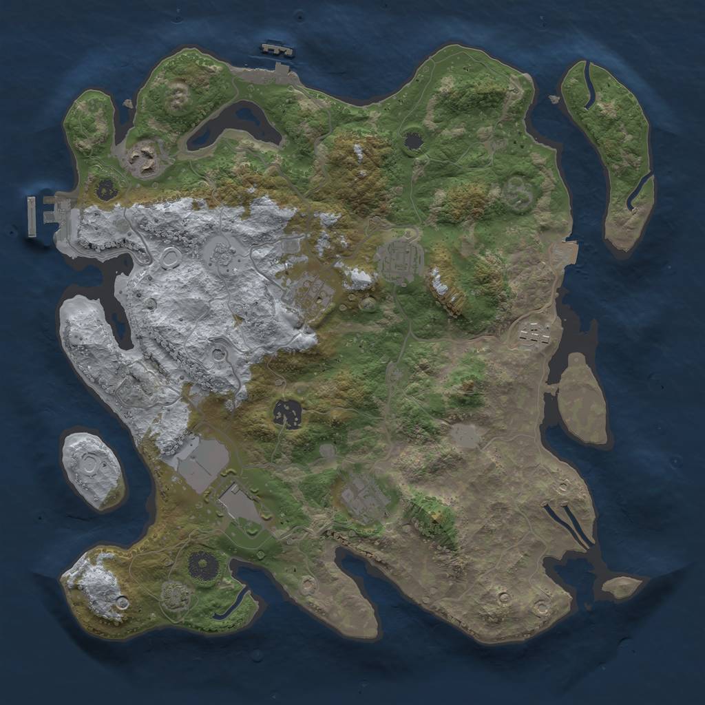 Rust Map: Procedural Map, Size: 3500, Seed: 514744472, 15 Monuments