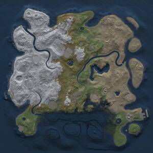 Thumbnail Rust Map: Procedural Map, Size: 4000, Seed: 363485807, 16 Monuments