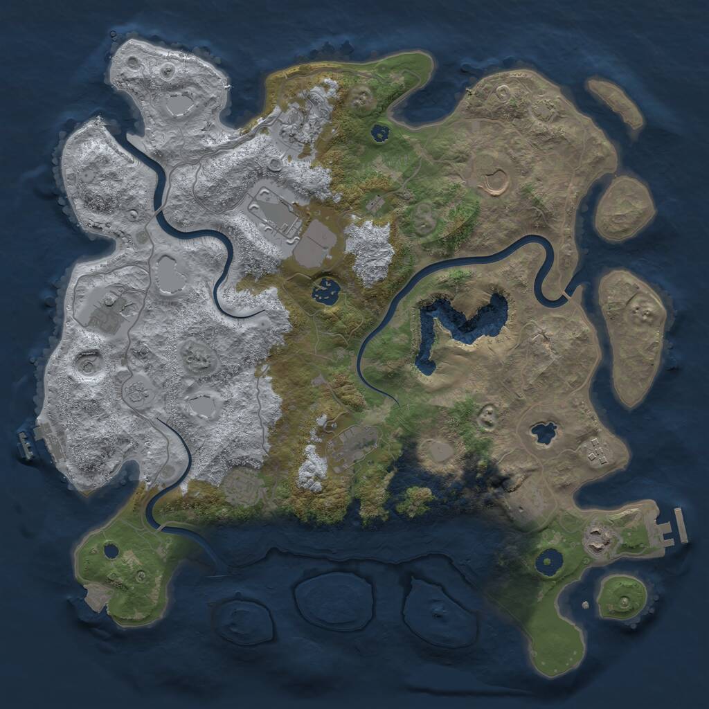Rust Map: Procedural Map, Size: 4000, Seed: 363485807, 16 Monuments