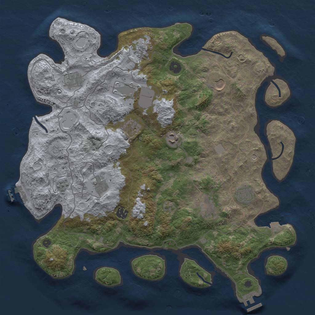 Rust Map: Procedural Map, Size: 4000, Seed: 363485807, 19 Monuments