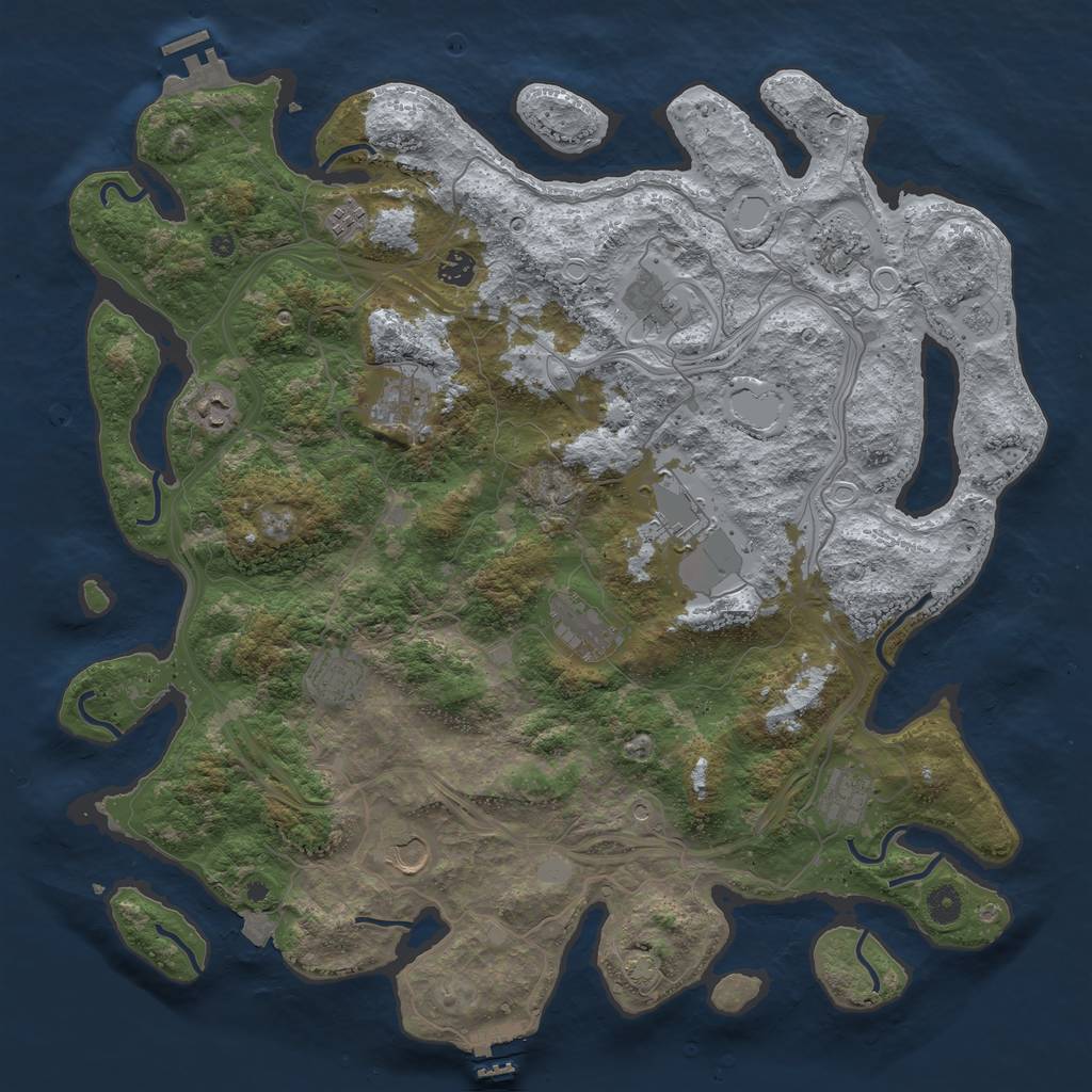 Rust Map: Procedural Map, Size: 4500, Seed: 1234534046, 19 Monuments