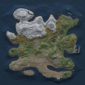 Thumbnail Rust Map: Procedural Map, Size: 3000, Seed: 1639866645, 11 Monuments