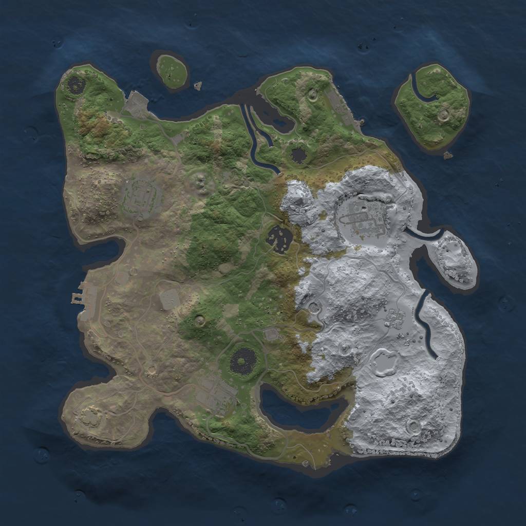 Rust Map: Procedural Map, Size: 3000, Seed: 900383981, 12 Monuments