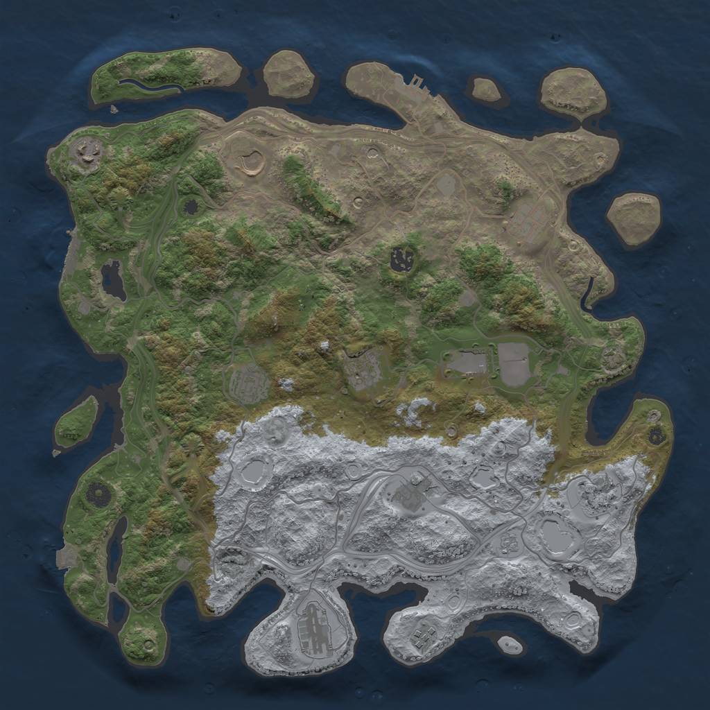 Rust Map: Procedural Map, Size: 4250, Seed: 1192344984, 19 Monuments