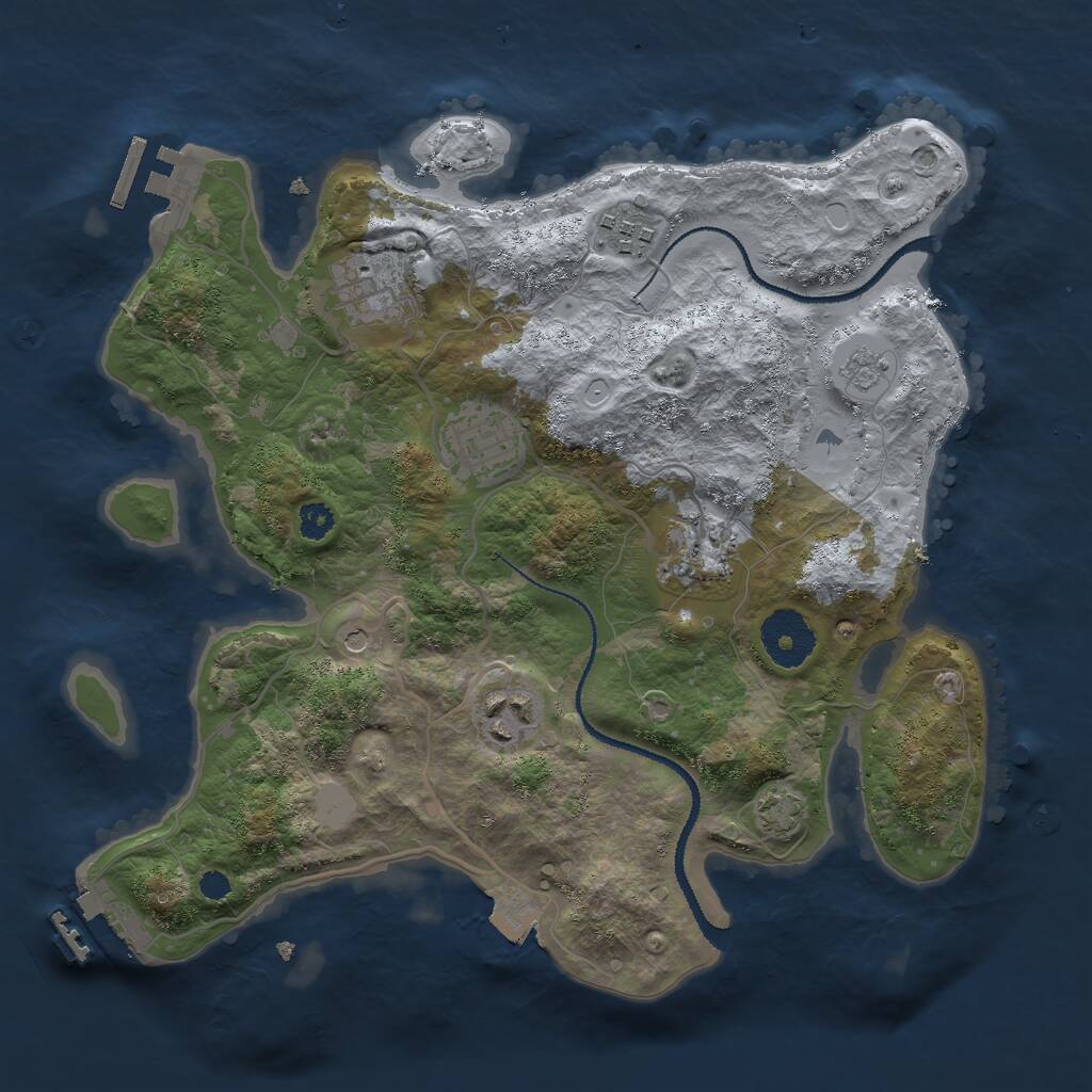 Rust Map: Procedural Map, Size: 3000, Seed: 1379705859, 11 Monuments