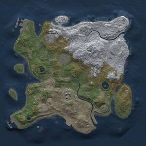 Thumbnail Rust Map: Procedural Map, Size: 3000, Seed: 1379705859, 11 Monuments