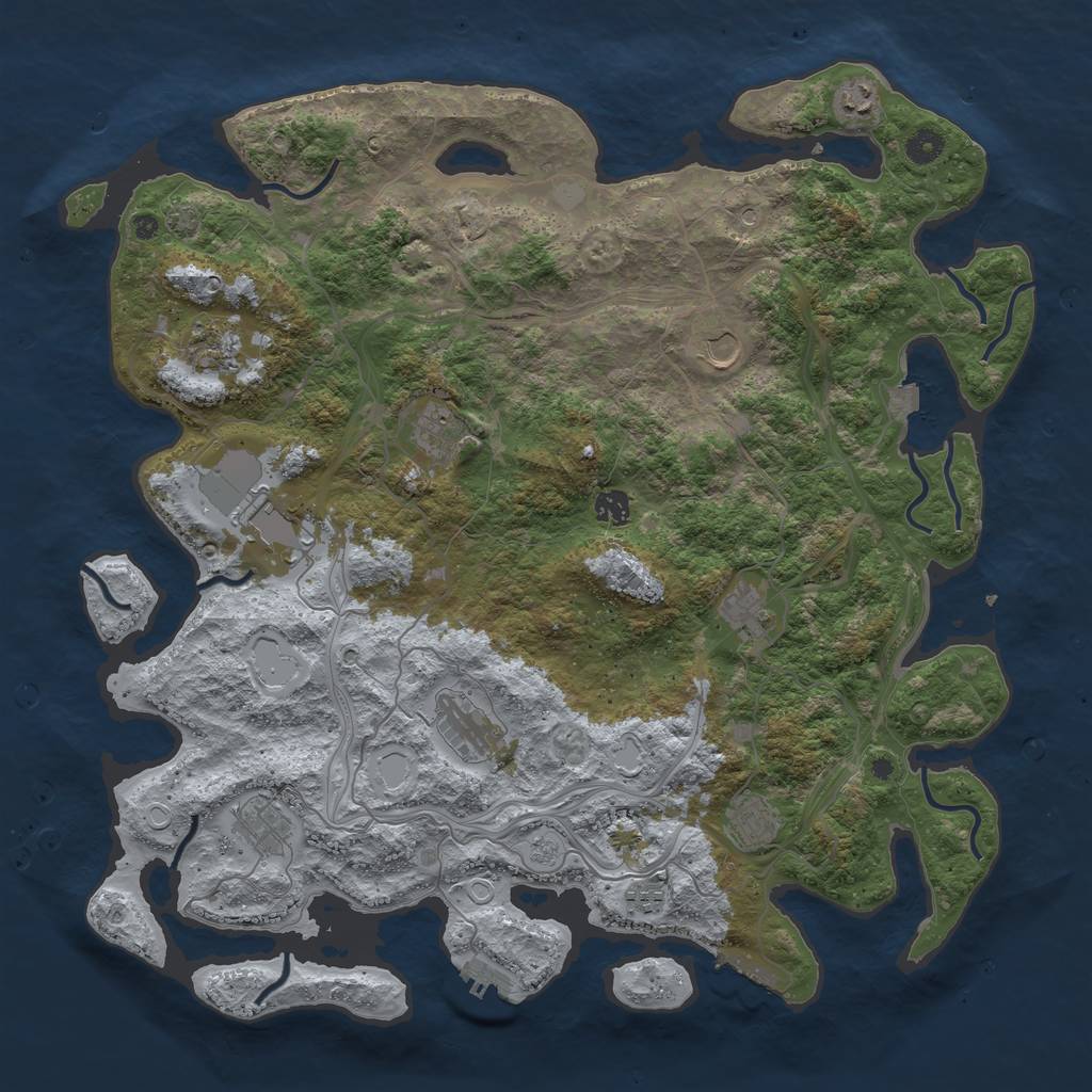 Rust Map: Procedural Map, Size: 4500, Seed: 239210237, 19 Monuments