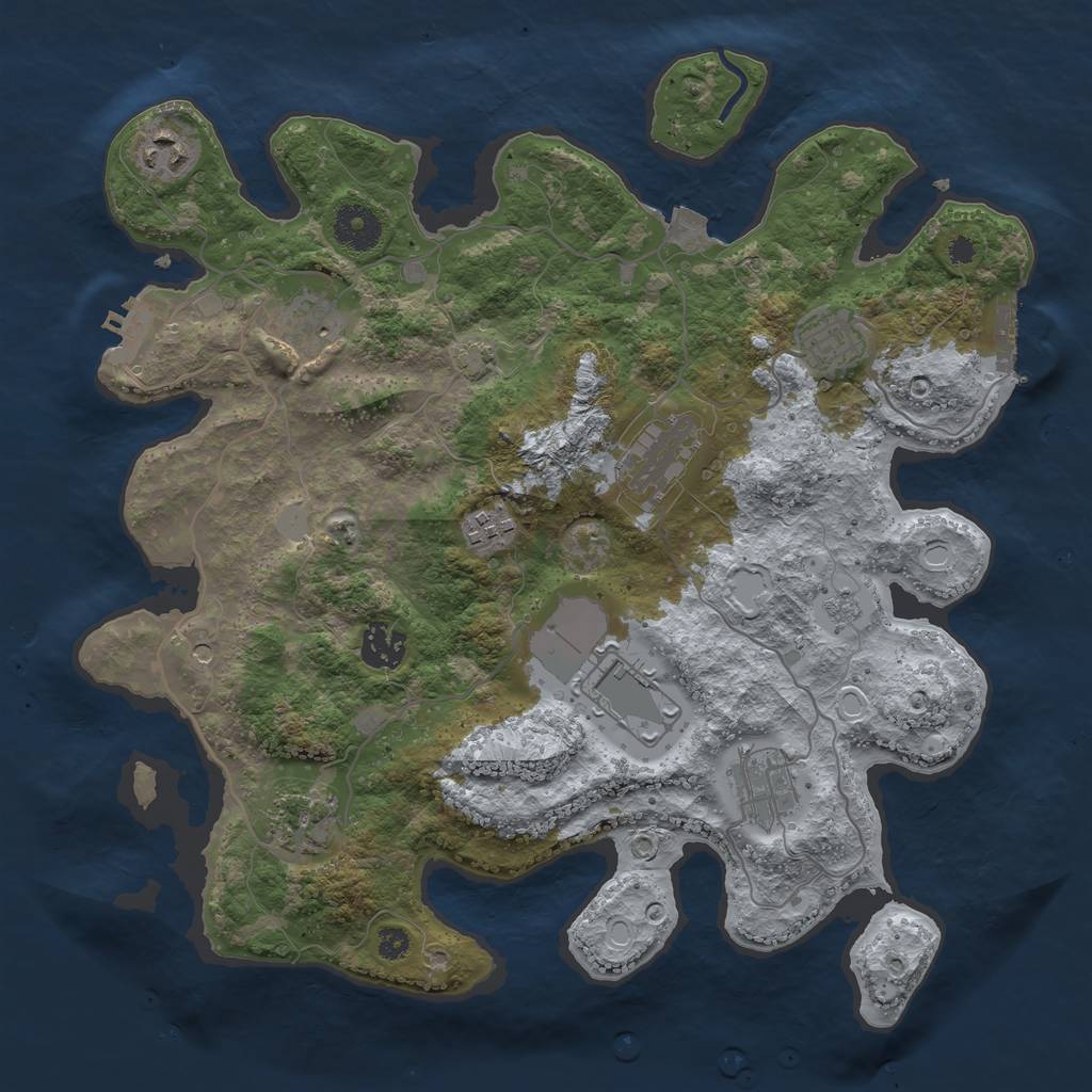 Rust Map: Procedural Map, Size: 3500, Seed: 45634634, 17 Monuments
