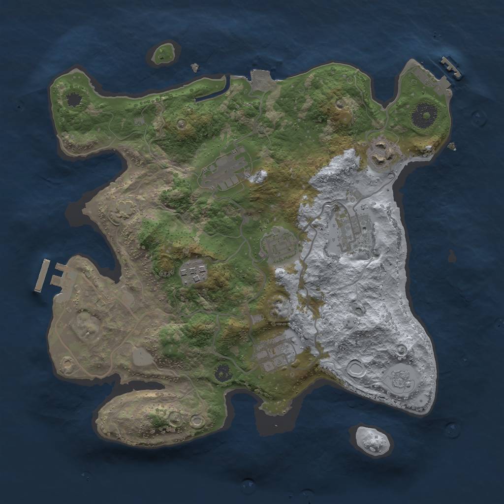Rust Map: Procedural Map, Size: 3000, Seed: 339675834, 13 Monuments