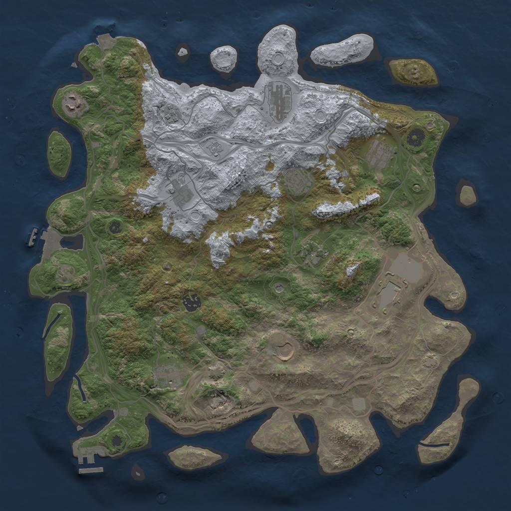 Rust Map: Procedural Map, Size: 4250, Seed: 1925490650, 19 Monuments