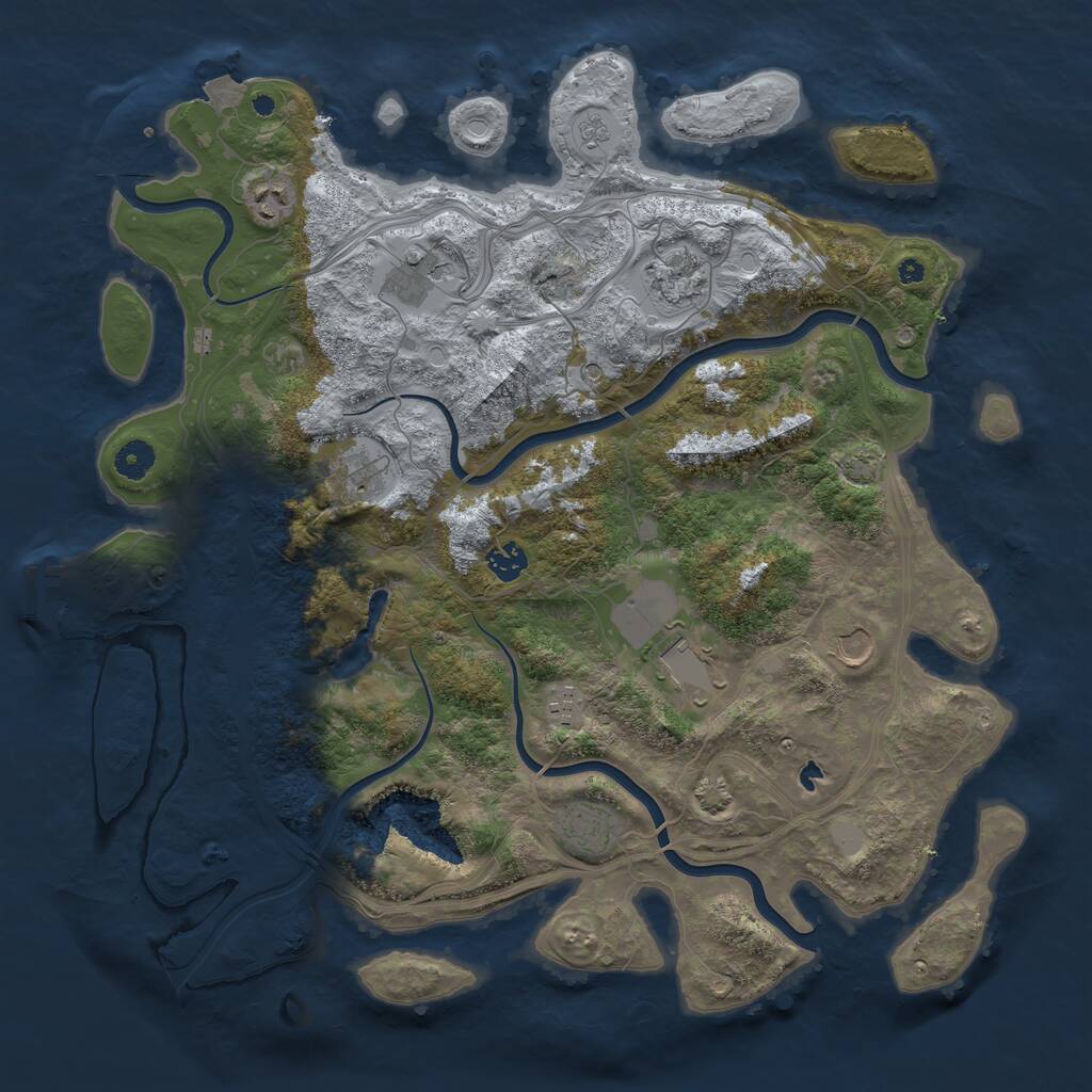 Rust Map: Procedural Map, Size: 4250, Seed: 1925490650, 14 Monuments