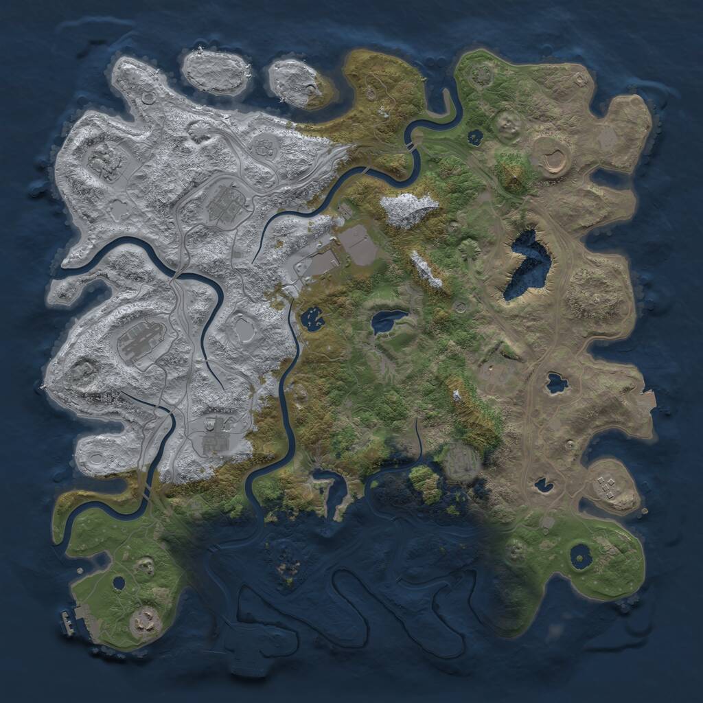 Rust Map: Procedural Map, Size: 4500, Seed: 922134, 17 Monuments