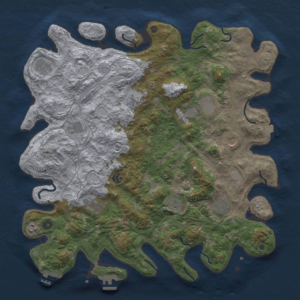 Rust Map: Procedural Map, Size: 4500, Seed: 922134, 19 Monuments