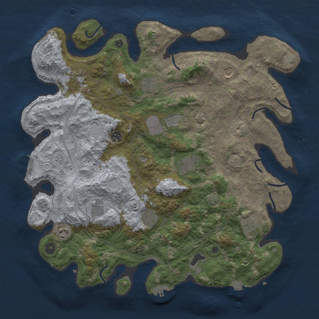Rust Map: Procedural Map, Size: 4250, Seed: 1101741765, 19 Monuments